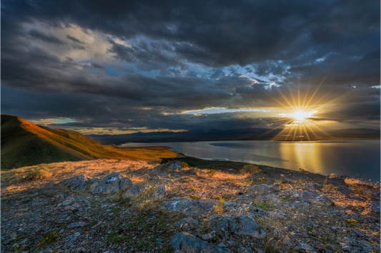 Sunset over Utah lake